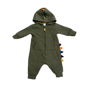 4/20$ Green dinosaur hooded one piece size 3-6 months